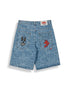Grimey Bermudas Stardust All Over Laser Baggy Denim Shorts