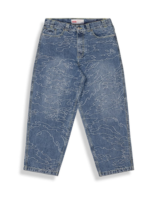 Grimey Pantalón Odd Cutlass Jacquard Big Boy Denim Azul